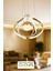 Vira Tekli Dimmer Kumandalı 3 Renk Ledli (Sarı-Beyaz-Gün Işığı) Modern Sarkıt Avize - Gold 1