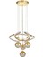Felin 4'Lü Dimmer Kumandalı 3 Renk Ledli (Sarı-Beyaz-Gün Işığı) Modern Sarkıt Avize - Gold 2
