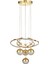 Felin 4'Lü Dimmer Kumandalı 3 Renk Ledli (Sarı-Beyaz-Gün Işığı) Modern Sarkıt Avize - Gold 4