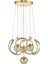 Rumi 4'Lü Dimmer Kumandalı 3 Renk Ledli (Sarı-Beyaz-Gün Işığı) Modern Sarkıt Avize - Gold 2