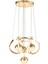 Rumi 4'Lü Dimmer Kumandalı 3 Renk Ledli (Sarı-Beyaz-Gün Işığı) Modern Sarkıt Avize - Gold 3