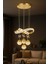 Atom 4'Lü Dimmer Kumandalı 3 Renk Ledli (Sarı-Beyaz-Gün Işığı) Modern Sarkıt Avize - Gold 1
