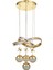 Atom 4'Lü Dimmer Kumandalı 3 Renk Ledli (Sarı-Beyaz-Gün Işığı) Modern Sarkıt Avize - Gold 2