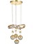 Atom 4'Lü Dimmer Kumandalı 3 Renk Ledli (Sarı-Beyaz-Gün Işığı) Modern Sarkıt Avize - Gold 3