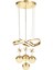 Atom 4'Lü Dimmer Kumandalı 3 Renk Ledli (Sarı-Beyaz-Gün Işığı) Modern Sarkıt Avize - Gold 4