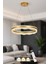 Estilo 60 cm Dimmer Kumandalı 3 Renk Ledli (Sarı-Beyaz-Gün Işığı) Modern Akrilik Avize - Sarı Yaldız 1