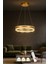 Estilo 50 cm Dimmer Kumandalı 3 Renk Ledli (Sarı-Beyaz-Gün Işığı) Modern Akrilik Avize - Sarı Yaldız 2