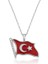 Gümüş Türk Bayrağı Bayan Kolye 1
