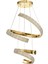 Milly 50+30 cm Dimmer Kumandalı 3 Renk Ledli (Sarı-Beyaz-Gün Işığı) Modern Akrilik Avize -Gold 4