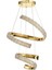Milly 50+30 cm Dimmer Kumandalı 3 Renk Ledli (Sarı-Beyaz-Gün Işığı) Modern Akrilik Avize -Gold 5
