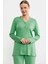 Sementa 76438 Yarım Düğmeli Cep Detaylı Pijama Takım 2