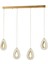 Dali 4'Lü Ledli Dim Kumandalı Modern Yemek Masası Üstü Avize (3 Renk Led; Sarı-Beyaz-Gün ışığı)-GOLD 2