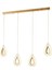 Dali 4'Lü Ledli Dim Kumandalı Modern Yemek Masası Üstü Avize (3 Renk Led; Sarı-Beyaz-Gün ışığı)-GOLD 3