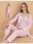 Stil Moda 6064 Kadın Çizgili Askılı Sabahlıklı Pijama Takımı 1