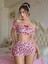 Kadın Pembe Çilek Desenli Sexy Kostüm 8014 1