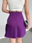 Altı Pliseli Mini Etek Mor S24705 2