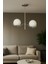 Ranya 2 li Beyaz Camlı Salon Oturma Odası Modern Avize - (Krom Kaplama) 1