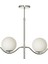 Ranya 2 li Beyaz Camlı Salon Oturma Odası Modern Avize - (Krom Kaplama) 3