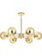 Miya 6 lı Bal Camlı Salon Oturma Odası Modern Sarkıt Avize - (Gold Kaplama) 2
