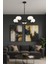 Vanna 5 li Beyaz Camlı Salon Oturma Odası Modern Sarkıt Avize - (Siyah) 1