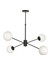 Pinza 4 lü Beyaz Camlı Salon Oturma Odası Modern Kollu Avize - (Siyah) 1