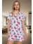 Rahat %100 Pamuklu Karpuz Desenli Pijama Takımı Kısa Kollu Boru Paça Regular Kalıp Konforlu Kesim 3