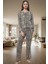 Rahat ve Şık Pamuklu Pijama Takımı Leopar Desenli Geniş Paça Regular Fit Seçkin Malzeme 2