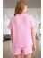 Yazlık Pamuklu Pijama Takımı Müslin Kumaş Regular Kalıp Boru Paça Şort Şık Görünüm Rahat ve 3