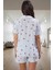 Yazlık Çizgili Çilekli Viskon Pijama Takımı Rahat Kalıp Özel Tasarım Kullanım Modern Stil 2