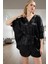 100 Polyester Saten Pijama Takımı Rahat Şal Yaka Boru Paça Modern Stil Yüksek Kalite 1