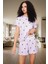 Kalpli Desenli Pijama Takımı Yumuşak Örme Kumaş Lastikli Şort 2'li Takım Premium Kalite 2