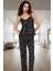 Çok Çiçek Desenli Viskoz Pijama Takımı Şık ve Rahat Kaliteli Işçilik Seçkin Malzeme 1