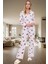 Rahat Kışlık Pijama Takımı Penguen Desenli Polar Örme Boru Paça Konforlu Kesim 1
