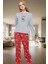 Ayıcıklı Kadın Pijama Takımı; Kışlık Rahat ve 2'li Set Zarifane Tasarım 1