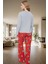 Ayıcıklı Kadın Pijama Takımı; Kışlık Rahat ve 2'li Set Zarifane Tasarım 3