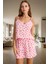 Yazlık Viskoz Pijama Takımı Dantelli Şortlu Ince Askılı Homewear Rahat Kullanım 1