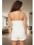 Pamuklu Kaşkorse Örme Pijama Çiçek Desenli Ince Askılı Modern Stil Seçkin Malzeme 3