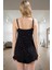 Rahat Viskon Pijama Takımı Kalp Desenli Ince Askılı Şortlu Özel Tasarım Modern Stil 3
