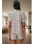 Yazlık Rahat Örme Pijama Takımı; Leopar Desenli Polyester Kumaş Yüksek Kalite Zarifane Tasarım 3