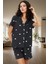 Kısa Kollu Pamuklu Pijama Takımı Kalpli Desenli Regular Kalıp Yazlık Ev Giyim Özenle Seçilmiş 1