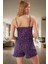 Rahat ve Şık Pamuklu Kiraz Desenli Pijama Takımı Ince Askılı Kısa Paça Konforlu Kesim Modern Stil 3
