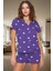 Kısa Kollu Pamuklu Pijama Takımı Kalpli Desenli Regular Kalıp Yazlık Ev Giyim Özenle Seçilmiş 1