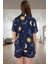 Yazlık Pijama Takımı Viskon Shally Dokuma Galaksi Desenli Rahat Kalıp Zarifane Tasarım 3