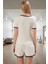 Yazlık Kadın Pijama Takımı Nefes Alan Örme Kumaş Mükemmel Uyum Modern Stil 3