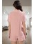 Şortlu Pijama Takımı %100 Viskoz Regular Gömlek Yaka Yazlık Ev Giyim Konforlu Kesim 3