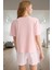 Rahat ve Şık Kadın Pijama Takımı Pamuklu Çizgili 2'li Set Yaz Için Ideal Dayanıklı Malzeme 3