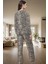 95 Pamuk 5 Elastan Örme Kumaştan Leopar Desenli Pijama Takımı Kış Mevsimi Için Ideal 3