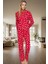 Rahat Pamuklu Pijama Takımı Kışlık Homewear Seti Kalpli Desen Uzun Kollu Özenle Seçilmiş 1