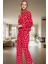 Rahat Pamuklu Pijama Takımı Kışlık Homewear Seti Kalpli Desen Uzun Kollu Özenle Seçilmiş 2