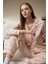 Kışlık Homewear %100 Pamuk Örme Pijama Takımı Çiçekli Desen Uzun Ömürlü Seçkin Malzeme 2